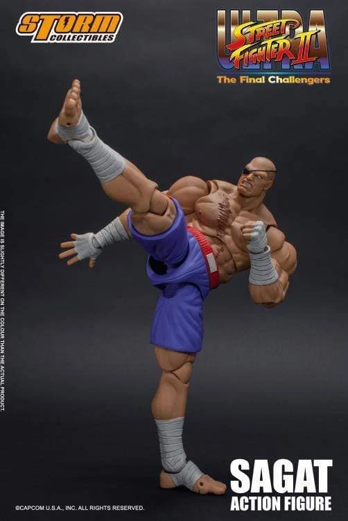 IamRetro.com Sagat Street Fighter II 1/12 Scale Action Figure By Storm Collectibles