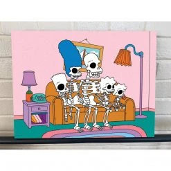 The Simpsons Simpsons Skeleton Family THOH Gallery Wrapped Canvas Art 12x16