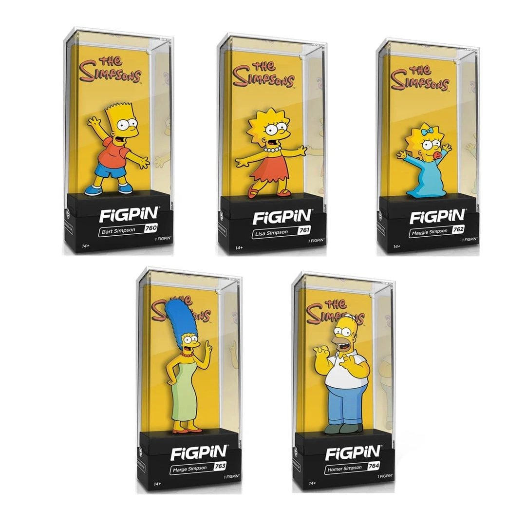 The Simpsons Full Set Of Classic 3-inch Enamel Pins By The Simpsons X FigPin