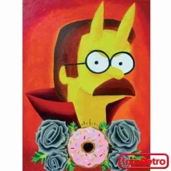 Jesse JFR The Simpsons "Soul Food" Devil Flanders Gallery Wrapped Canvas Print 12x16 By JesseJFR