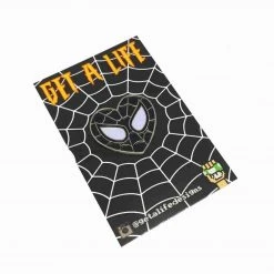 SPIDEY LOVE - Black & Silver Spider-Man Heart Enamel Pin By Get A Life Designs