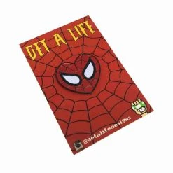 SPIDEY LOVE - Red & Black Spider-Man Heart Enamel Pin By Get A Life Designs