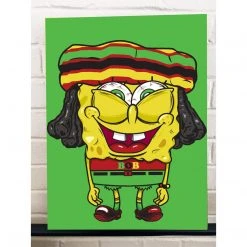 Spongebob Sponge-Bob Marley Gallery Wrapped Canvas Print 12x16 Wall Art