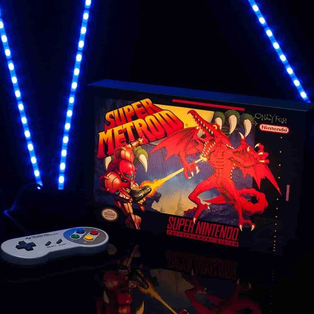 Nintendo SNES Super Metroid Luminart Wall Light Box Art