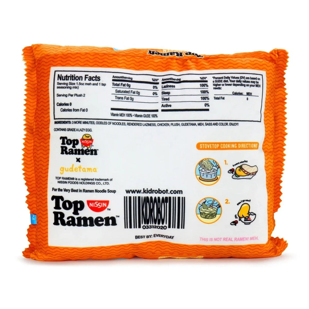 Nissin Top Ramen® X Gudetama™ Large Crinkle Plush By Kidrobot