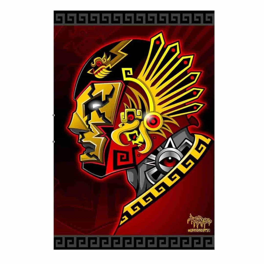 Luchador Aztec 11x17 Art Print Print Signed By Jesse Hernandez (Urban Aztec)