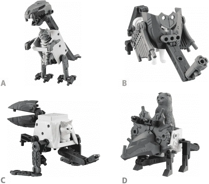 Neko Busou Series 3 Model#B White Cat W/ Train Mecha By Bandai