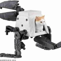 Neko Busou Series 3 Model#C. White & Brown Cat W/ Drill Mecha By Bandai