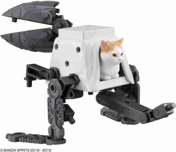 Neko Busou Series 3 Model#C. White & Brown Cat W/ Drill Mecha By Bandai