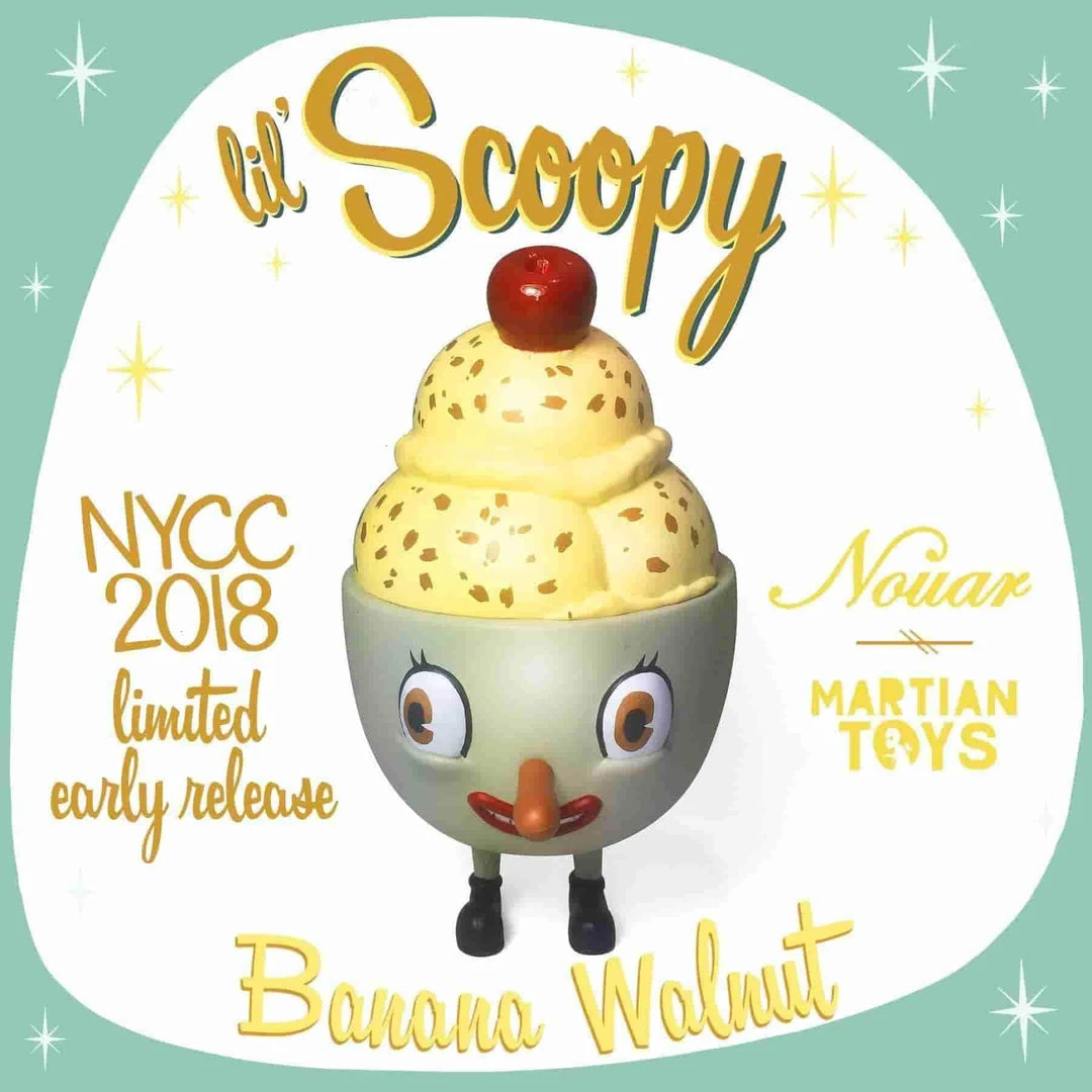 Banana Walnut Lil' Scoopy 4" Vinyl Figure By Nouar X Martian Toys